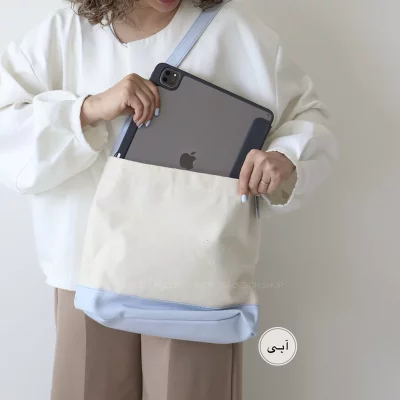 کیف زنانه بزرگ مدل گندم کتان