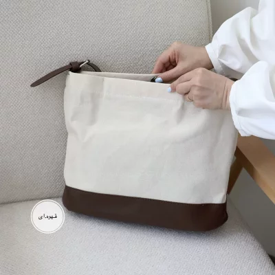 کیف زنانه بزرگ مدل گندم کتان