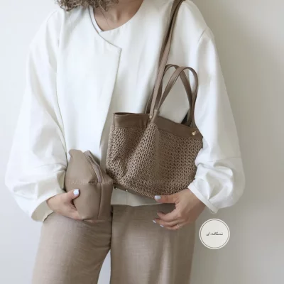 کیف زنانه دوشی - دستی  مدل اسکارلت رافیا