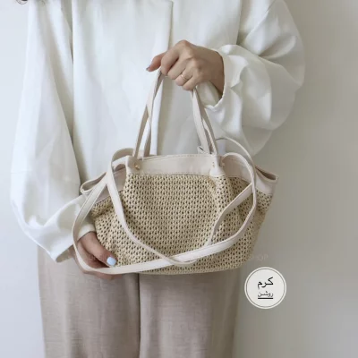 کیف زنانه دوشی - دستی  مدل اسکارلت رافیا