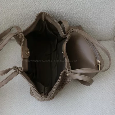 کیف زنانه دوشی - دستی  مدل اسکارلت رافیا