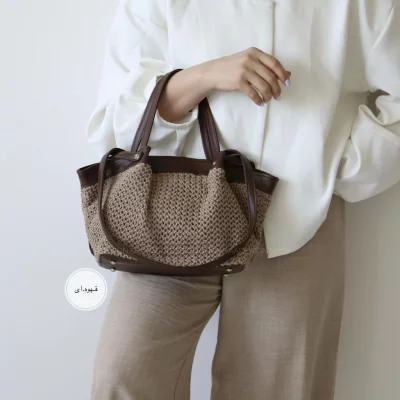 کیف زنانه دوشی - دستی  مدل اسکارلت رافیا