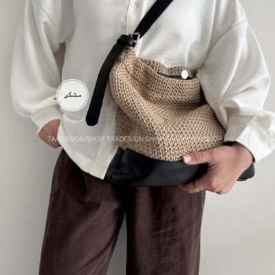 کیف زنانه بزرگ مدل گندم رافیا