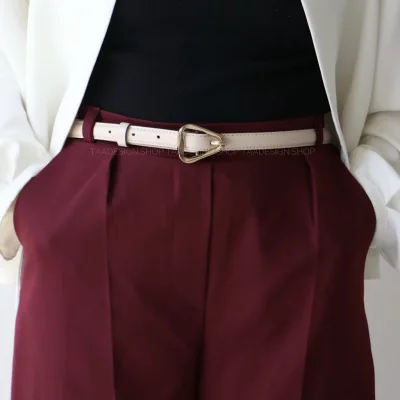 کمربند چرمی مات زنانه مدل be7031