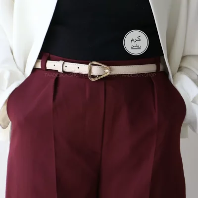 کمربند چرمی مات زنانه مدلbe7031