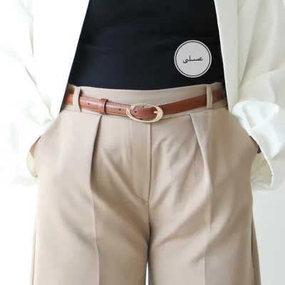 کمربند چرمی مات زنانه مدلbe7033