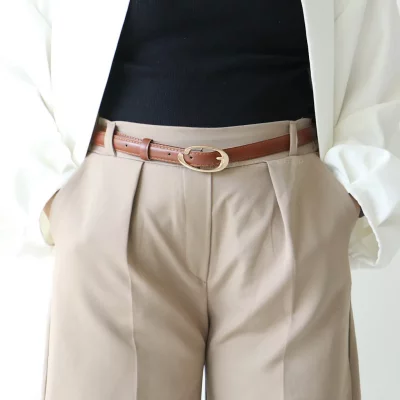 کمربند چرمی مات زنانه مدل be7033