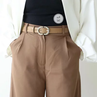 کمربند چرمی مات زنانه مدلbe7034