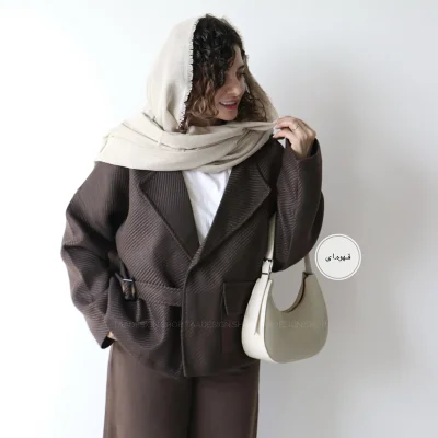 کت پشمی مدل اسپرسو