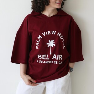 تیشرت یقه‌دار لانگ  Bel Air کد 6087