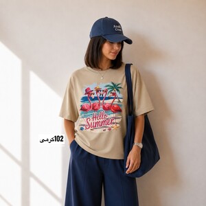 تیشرت باکسی  چاپی کد 6110