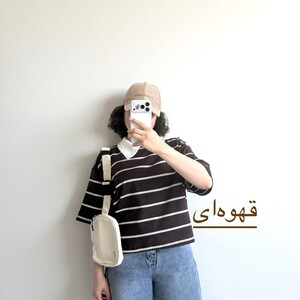 تیشرت یقه دار باکسی کد 6076