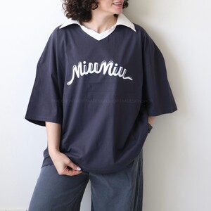 تیشرت یقه‌دار لانگ miumiu کد 6077