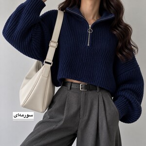 بافت زنانه کراپ مدل 1503