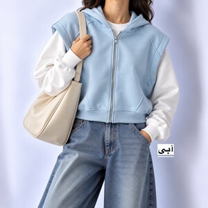 وست زنانه کلاه‌دار مدل 2101