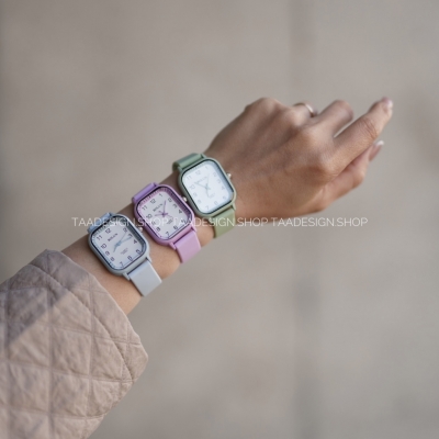 ساعت مچی بند سیلیکونی صفحه مستطیل برند بالون کد WA2004