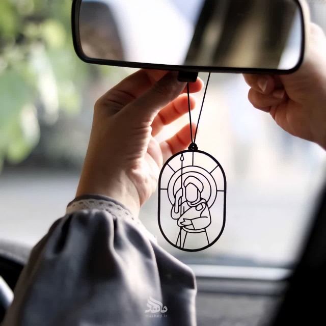 آویز خودرو شمایل امام حسین (ع) فلزی