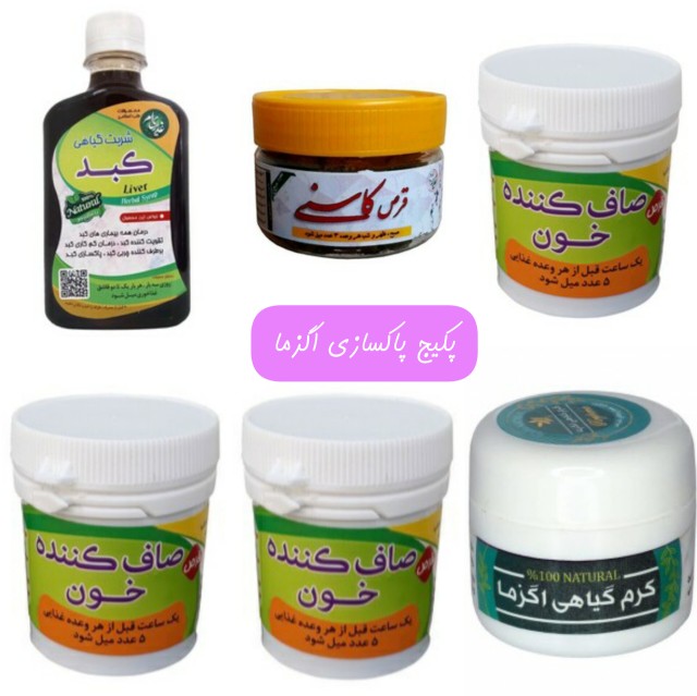 پک ضد اگزما (شربت کبد+صاف کننده خون+قرص کاسنی+پماد اگزما)