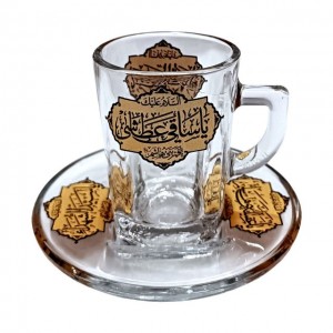 سرویس استکان دسته دار و نعلبکی ربعی نورهان (طرح ضیافت)