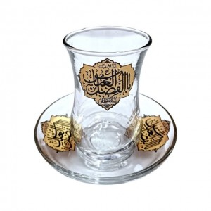 ست استکان کمر باریک بدون دسته و نعلبکی نورهان (طرح ابالفضل العباس)