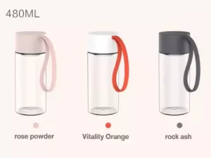 بطری آب شیشه ای قابل حمل شیائومی Xiaomi SJ010301 480ML Crystal Water Bottle BPA Free