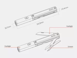 چراغ قوه سه کاره ضدآب شیائومی Multitool Xiaomi Nextool N1 flashlight-scissors-knife NE20026