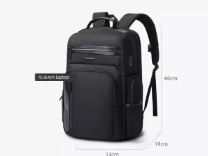 کوله پشتی ضد آب یو اس بی دار بنج مناسب تبلت و لپ تاپ تا 15.6 اینچ Bange BG-2602 Men Impaled Leather Waterproof Backpack with USB Port