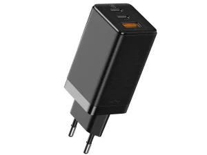 شارژ دیواری فست شارژ تایپ سی و یو اس بی 65 وات بیسوس Baseus CCGAN2P-B02 Dual USB-C Quick Charging