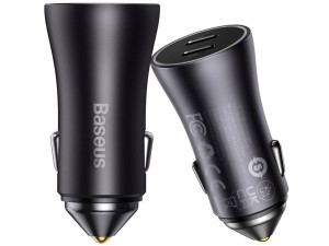 شارژر فندکی خودرو دو پورت تایپ‌سی 40 وات بیسوس Baseus Golden Contactor Pro Car Charger GJP000013