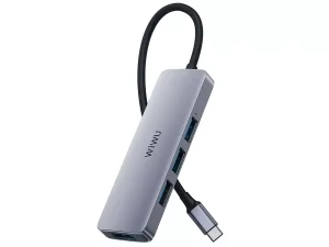 هاب تایپ سی چهار پورت یو اس بی فلزی ویوو WiWU Alpha A440 Pro Usb C Hub 4-in-1