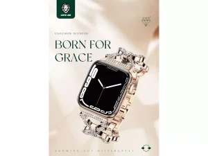 بند فلزی نگین دار اپل واچ 42 و 44 و 45 میلی متر گرین Green Apple Watch 42/44/45mm Bello Jeweled Metal