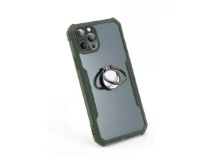 قاب محافظ حلقه دار آیفون 12 و 12 پرو گرین Green Stylishly Tough iphone 12/12 Pro Shockproof Finger Ring Case