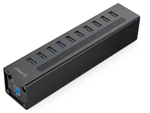 هاب 10 پورت پر سرعت یو اس بی همراه با آداپتور اوریکو ORICO USB3.0 HUB A3H10-U3-V2