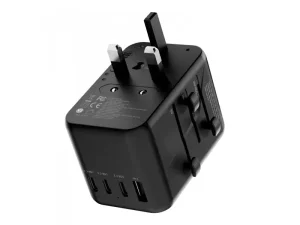 شارژر دیواری مسافرتی 4 تایپ سی و 1 یو اس بی و 1 سوکت برق 65 وات پاورولوژی Powerology Adapter PD65W P65W4PD