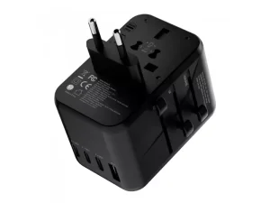 شارژر دیواری مسافرتی 4 تایپ سی و 1 یو اس بی و 1 سوکت برق 65 وات پاورولوژی Powerology Adapter PD65W P65W4PD