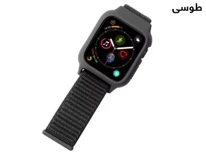 بند نایلونی اپل واچ سری 3/4/5 سایز 42/44 میلی متر پورودو Porodo iGuard Apple Watch 3/4/5 42/44mm Strap + ShockProof Case