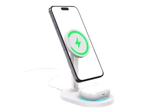 هولدر رومیزی و شارژر وایرلس دوکاره رسی Recci RCW-32 2-in-1 Wireless charger with holder