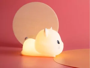 چراغ خواب فانتزی رومیزی قابل شارژ Silica gel night light cute cat