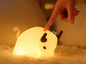 چراغ خواب رومیزی فانتزی شارژی کودکانه new cow sleeping lamp led soft light at night