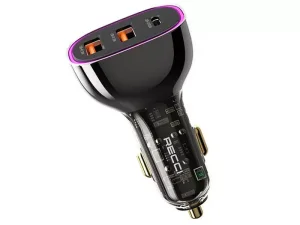 شارژ فندکی فست شارژ تایپ سی و یو اس بی 93 وات رسی Recci 93W 3 Ports Car Charger RCC-N18