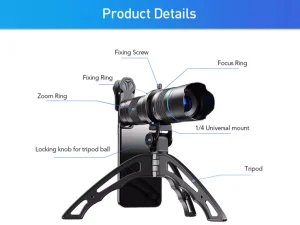 لنز دوربین موبایل تله زوم اپکسل Apxel telephoto zoom mobile camera lens JS2040X