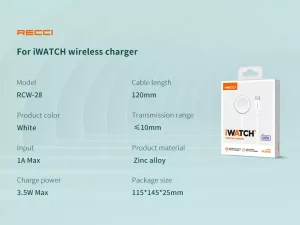 شارژر مگنتی اپل واچ رسی Recci Watch Wireless Charger RCW-28