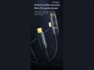 کابل گیمینگ سوپر فست شارژ تایپ سی به لایتنینگ 100 وات 1.2 متری یوسامز USAMS Type-C fast charging cable with Lightning US-SJ583