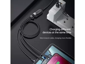 کابل سوپر فست شارژ 100 وات چند سر به طول 1.2 متر مک‌دودو Mcdodo 2 in 3 100W PD Fast Charging Cable CA-8800