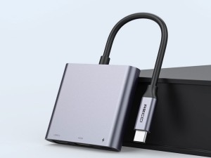 هاب تایپ سی 3 کاره رسی Recci RH05 Type-C To Type-C/USB3.0/HDMI 3-In-1 Hub