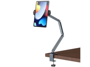 هولدر گوشی موبایل و تبلت گیره‌ای بازوبلند قابل اتصال به میز و تخت Desk Long Arm Lazy Clip Bracket Adjustable Bed Tablet Phone Holder P76