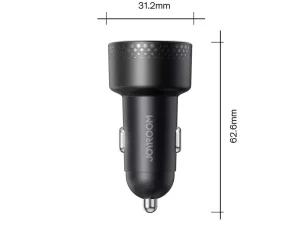 شارژر فندکی فست دو پورت تایپ سی 70 وات جویروم JOYROOM JR-CCD02 70W Dual PD Ports Digital Display Car Charger