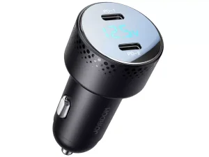 شارژر فندکی فست دو پورت تایپ سی 70 وات جویروم JOYROOM JR-CCD02 70W Dual PD Ports Digital Display Car Charger