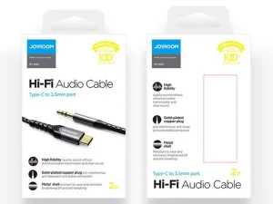 مبدل تایپ سی به جک 3.5 میلیمتری دو متری جویروم JOYROOM Type-C To 3.5mm audio cable HIFI SY-A03 2M