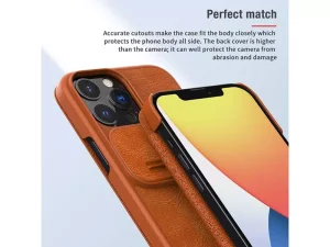 کیف چرمی نیلکین آیفون 13 پرومکس Nillkin Qin Leather Case iPhone 13 Pro Max